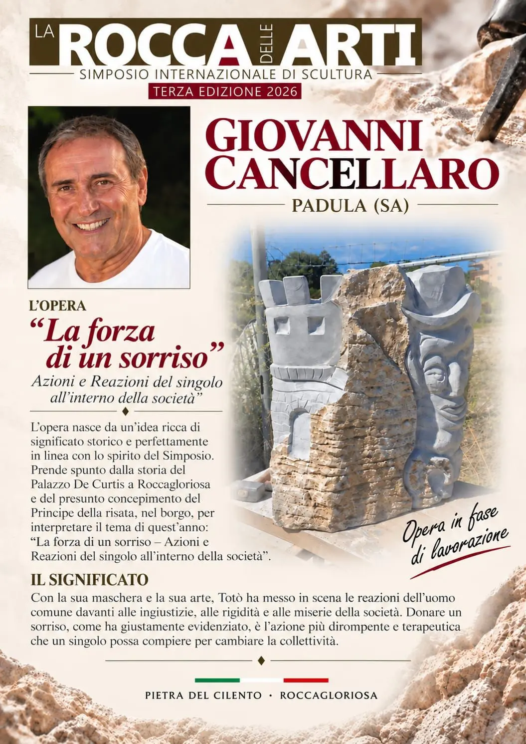 Presentazione di Giovanni Cancellaro e dell’opera La forza di un sorriso al simposio La Rocca delle Arti