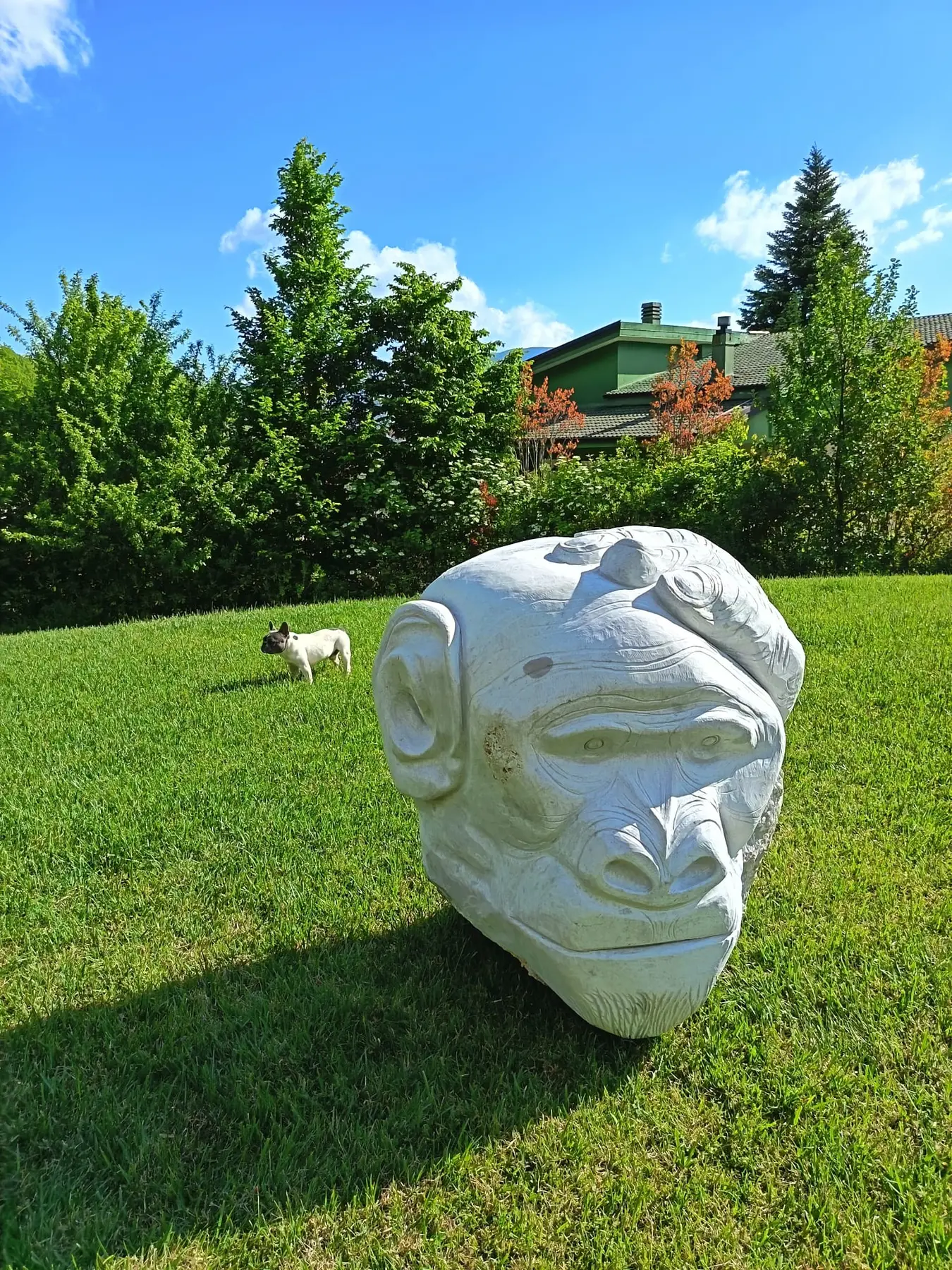Presenza nel paesaggio, opera scultorea animalier in pietra di Giovanni Cancellaro
